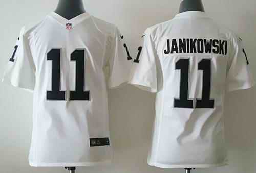 Nike Raiders #11 Sebastian Janikowski White Youth Stitched NFL Elite Jersey