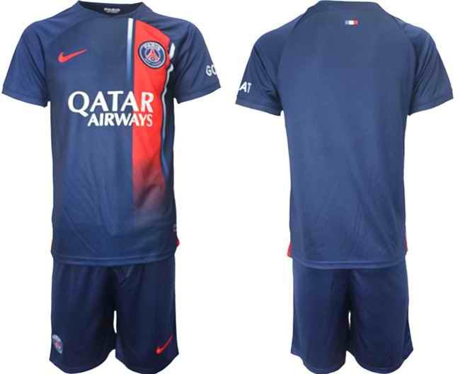 Men's Paris Saint-Germain Custom 2023/24 Navy Home Soccer Jersey Suit