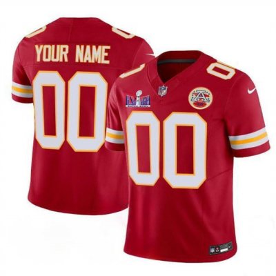 Men's Kansas City Chiefs Active Player Custom Red F.U.S.E. Super Bowl LVIII Patch Vapor Untouchable Limited Stitched Football Jersey