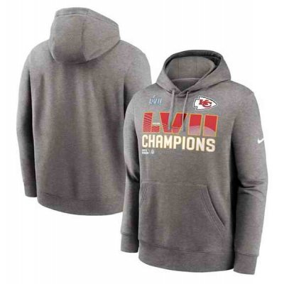 Men's Kansas City Chiefs Gray Super Bowl LVII Champions Fleece Pullover Hoodie