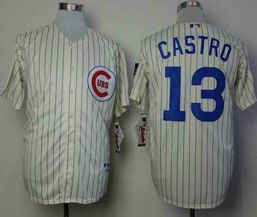 Cubs #13 Starlin Castro Cream 1969 Turn Back The Clock Stitched MLB Jersey