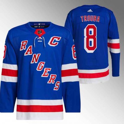 Men's New York Rangers #8 Jacob Trouba Blue Stitched Jersey