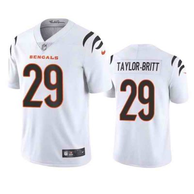 Men's Cincinnati Bengals #29 Cam Taylor-Britt White Vapor Limited Stitched Football  Jersey