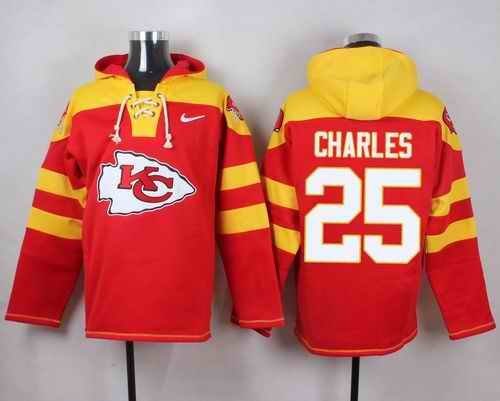 Nike Chiefs #25 Jamaal Charles Red Player Pullover NFL Hoodie