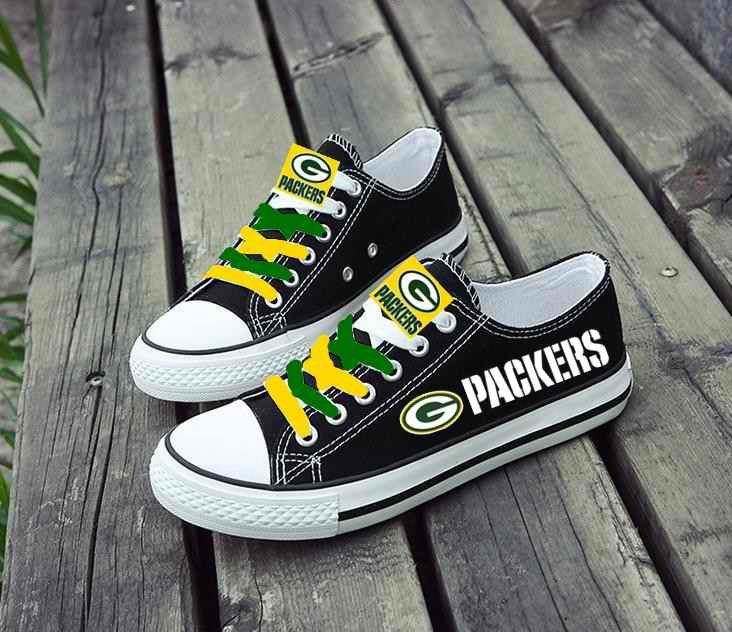 Women's NFL Green Bay Packers Repeat Print Low Top Sneakers 002