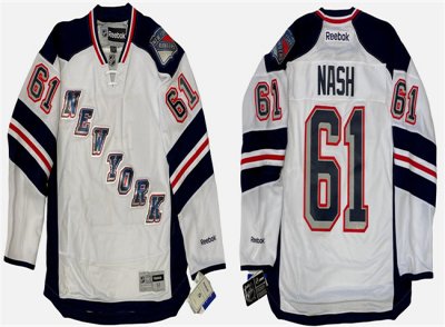 Men's New York Rangers #61 Rick Nash 2014 White Stitched Hockey Jersey