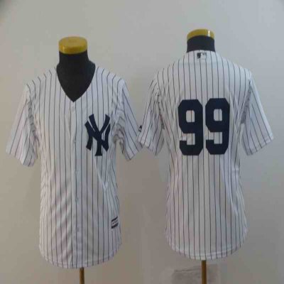 Youth New York Yankees #99 Aaron Judge White Cool Base Stitched MLB Jersey