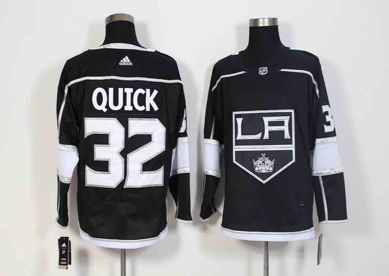 Men's Adidas Los Angeles Kings #32 Jonathan Quick Black Stitched NHL Jersey