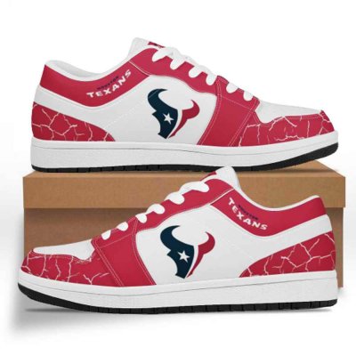 Men's Houston Texans Low Top Leather AJ1 Sneakers 001