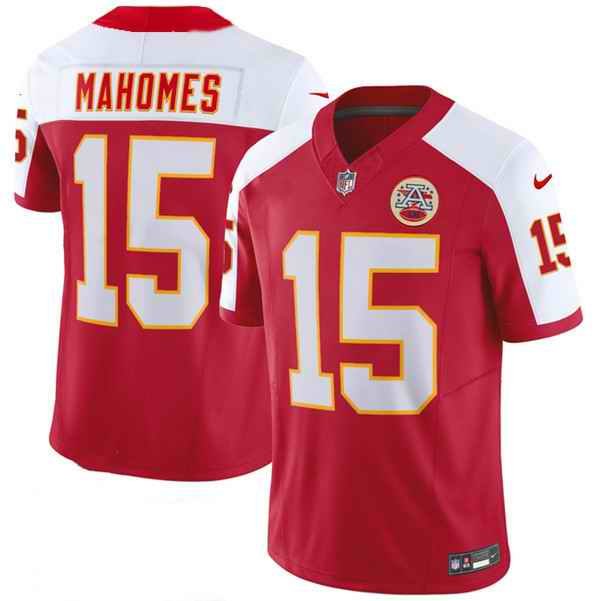 Men's Kansas City Chiefs #15 Patrick Mahomes Red/White 2023 F.U.S.E. Vapor Untouchable Limited Stitched Jersey