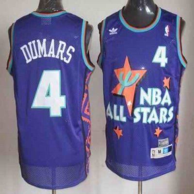 Pistons #4 Joe Dumars Purple 1995 All Star Throwback Stitched NBA Jersey