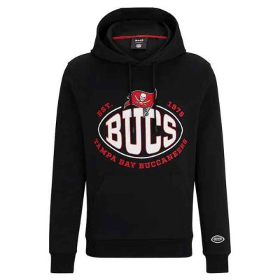 Men's Tampa Bay Buccaneers Black BOSS X Touchback Pullover Hoodie