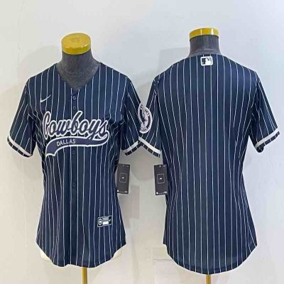 Youth Dallas Cowboys Blank Navy With Patch Cool Base Stitched Baseball Jersey