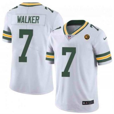 Men's Green Bay Packers #7 Quay Walker White With John Madden Patch Vapor Limited Stitched Football Jersey