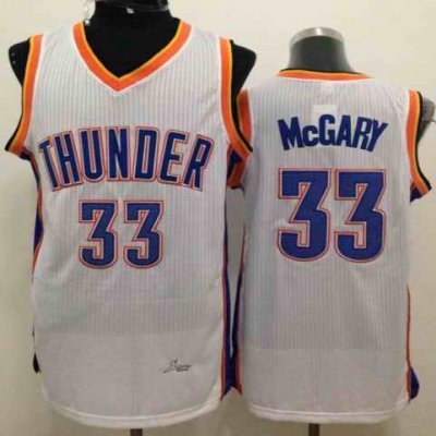 Revolution 30 Thunder #33 Mitch McGary White Stitched NBA Jersey