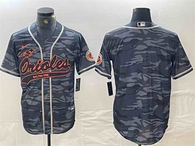 Men's Baltimore Orioles Blank Gray Camo Cool Base Stitched Jersey