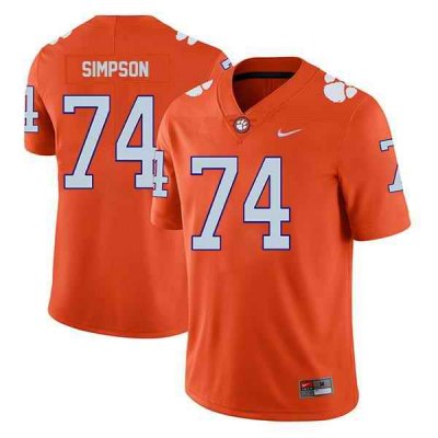 Men's Memphis Tigers #74 John Simpson Orange Game Jersey