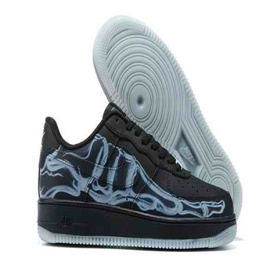 Women's Air Force 1 Low Top Black Shoes 077