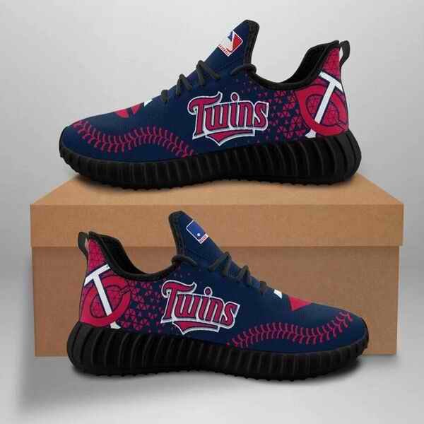 Men's Minnesota Twins Mesh Knit Sneakers/Shoes 003