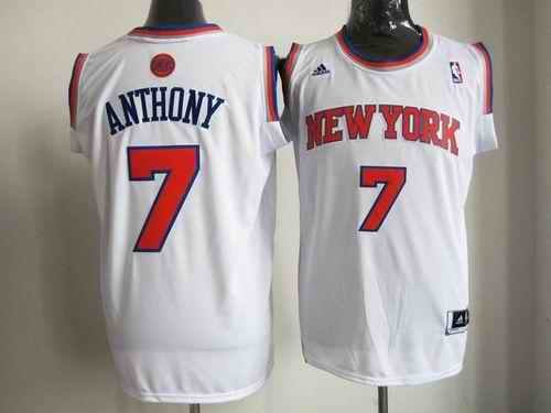 Knicks #7 Carmelo Anthony White Home New 2012-13 Season Stitched NBA Jersey