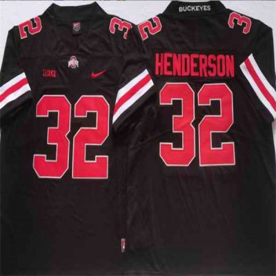 Men's Ohio State Buckeyes #32 HENDERSON Black Stitched Jersey