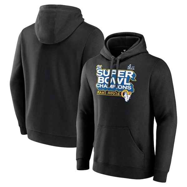 Men's Los Angeles Rams 2022 Black Super Bowl LVI Champions Pullover Hoodie