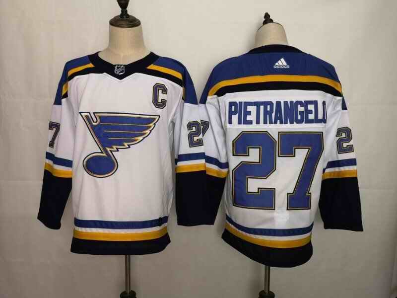 Men's St. Louis Blues #27 Alex Pietrangelo White Stitched NHL Jersey