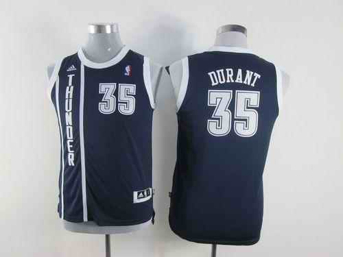 Thunder #35 Kevin Durant Navy Blue Alternate Stitched Youth NBA Jersey