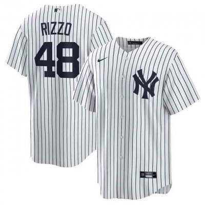 Men's New York Yankees #48 Anthony Rizzo White Cool Base Stitched Baseball Jersey