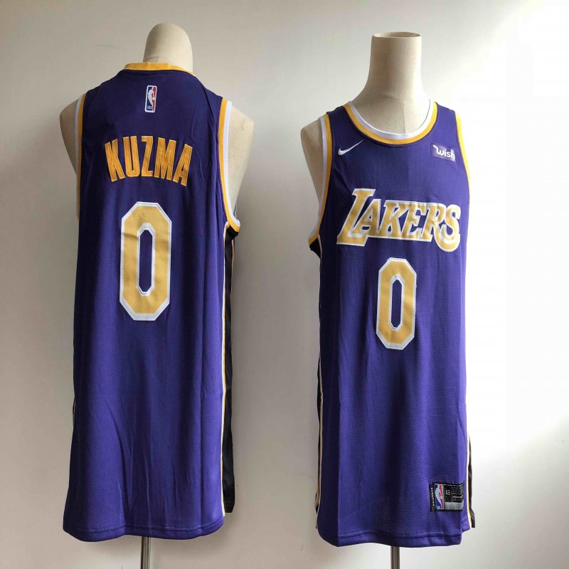 Men's Los Angeles Lakers #0 Kyle Kuzma New Purple Wish Stitched NBA Jersey