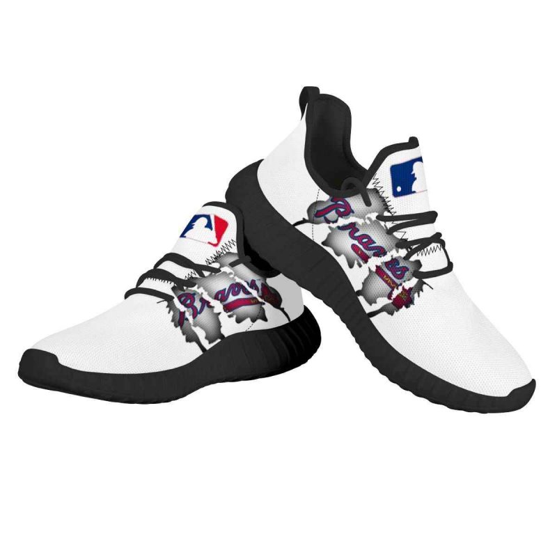 Men's Atlanta Braves Mesh Knit Sneakers/Shoes 002