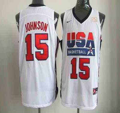 Nike Team USA #15 Magic Johnson White 2012 USA Basketball Retro Stitched NBA Jersey