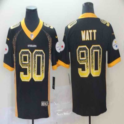 Men's Pittsburgh Steelers #90 T. J. Watt  Black  Drift Fashion Color Rush Limited Stitched NFL Jersey