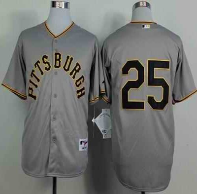 Pirates #25 Gregory Polanco Grey 1953 Turn Back The Clock Stitched MLB Jersey