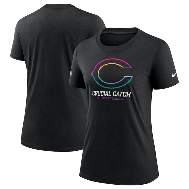 Women's Chicago Bears Black 2024 Crucial Catch T-Shirt(Run Small)