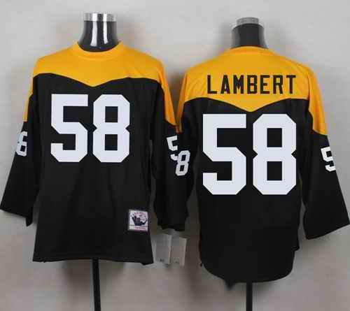 Mitchell And Ness 1967 Steelers #58 Jack Lambert Black/Yelllow Throwback Men's Stitched NFL Jersey