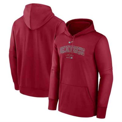 Men's Arizona Diamondbacks Red Collection Practice Performance Pullover Hoodie