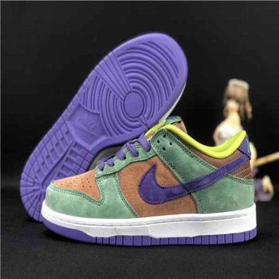 Women's Dunk Low SB Green/Brown Shoes 064