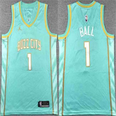 Youth Charlotte Hornets #1 LaMelo Ball Teal 2023-24 City Edition Stitched Basketball Jersey