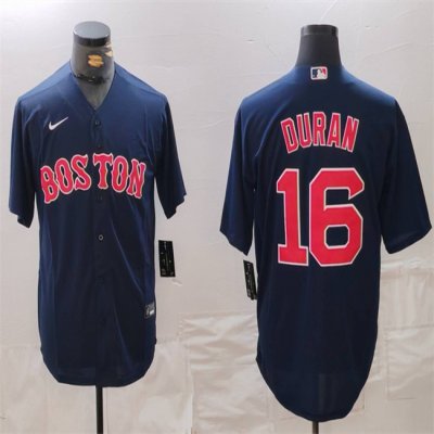 Men's Boston Red Sox #16 Jarren Duran Navy Stitched Baseball Jersey