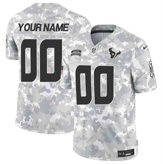 Men's Houston Texans Active Player Custom 2024 F.U.S.E Arctic Camo Salute to Service Limited Stitched Football Jersey