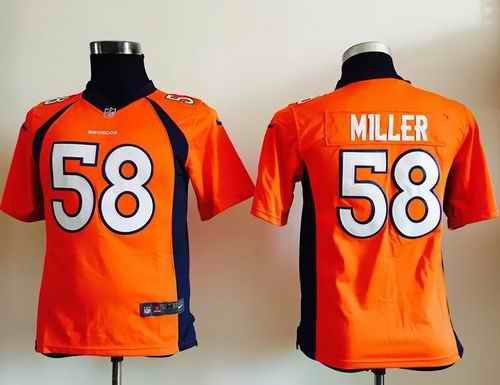 Nike Broncos #58 Von Miller Orange Team Color Youth Stitched NFL Elite Jersey