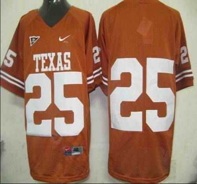 Longhorns #25 Orange Stitched NCAA Jersey