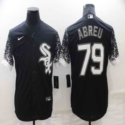 Men's Chicago White Sox #79 Jose Abreu Black Cool Base Stitched Jersey