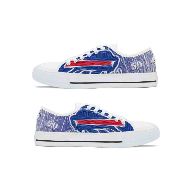 Men's Buffalo Bills Low Top Canvas Sneakers 004