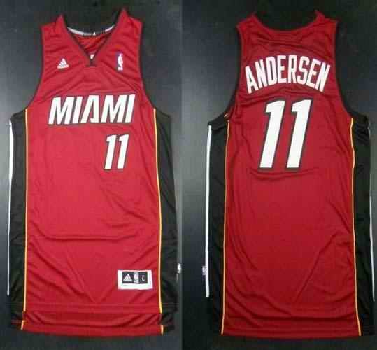 Revolution 30 Heat #11 Chris Andersen Red Stitched NBA Jersey