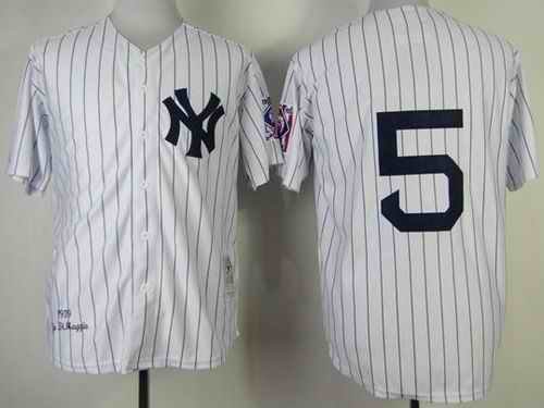 Mitchell And Ness 1939 Yankees #5 Joe DiMaggio White Throwback Stitched MLB Jersey