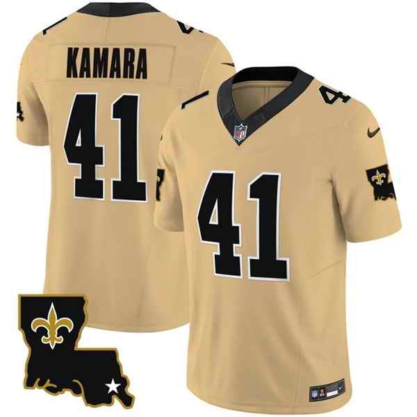 Men's New Orleans Saints #41 Alvin Kamara Gold 2023 F.U.S.E. 1987 Legacy Vapor Stitched Jersey