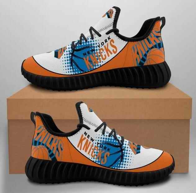 Men's New York Knicks Mesh Knit Sneakers/Shoes 002