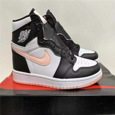 Women's Running Weapon Air Jordan 1 Black/White Shoes 0253